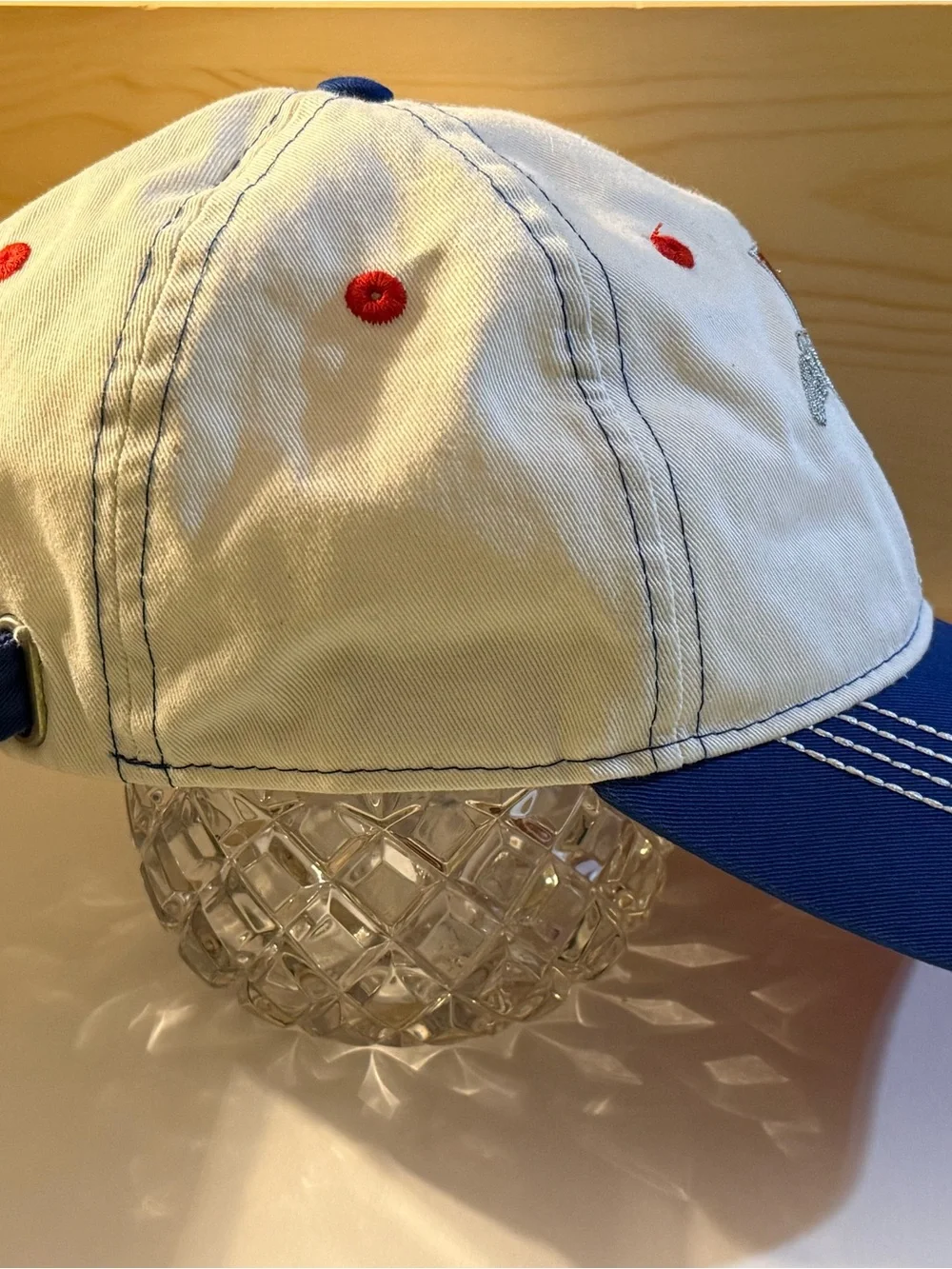 Ford Two-Tone Cream and Blue Mustang Logo Cap